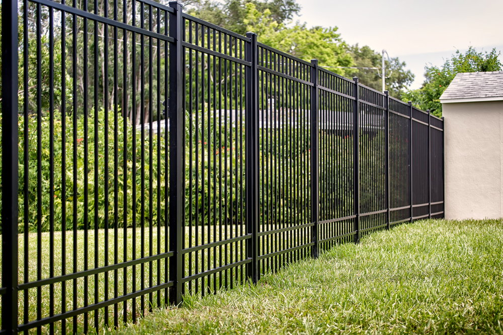 Black,Aluminum,Fence,4,Rails